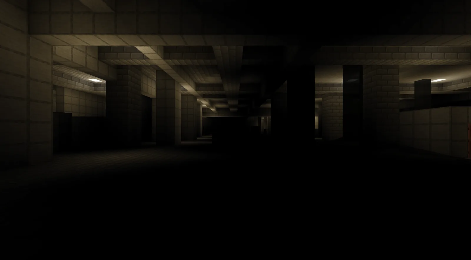 A dim concrete parking garage in the Habitable Zone