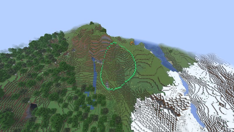 A sacred land seen from the sky: a ring of emeralds around the altar