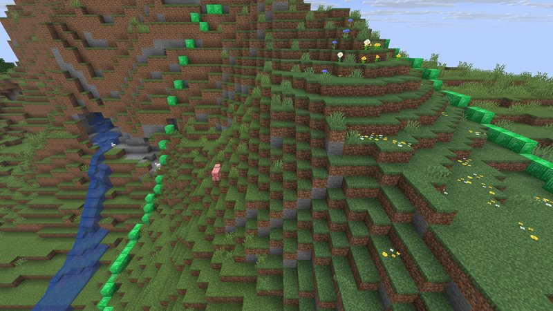 The emerald boundary climbing a hillside