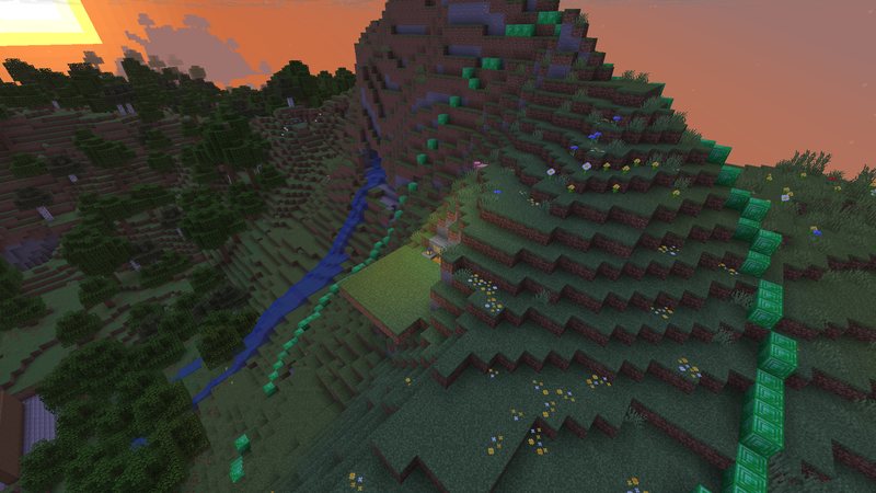 Sunset over a sacred land on a mountainside
