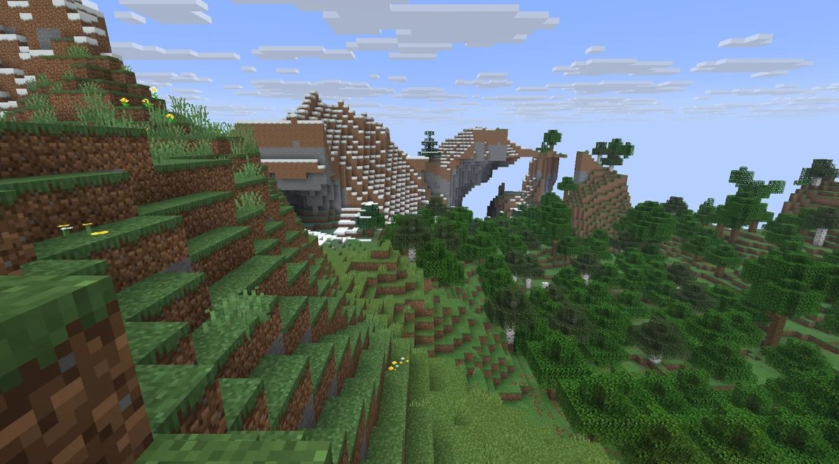 A valley on the surface, where mobs stay at level 1 to 3